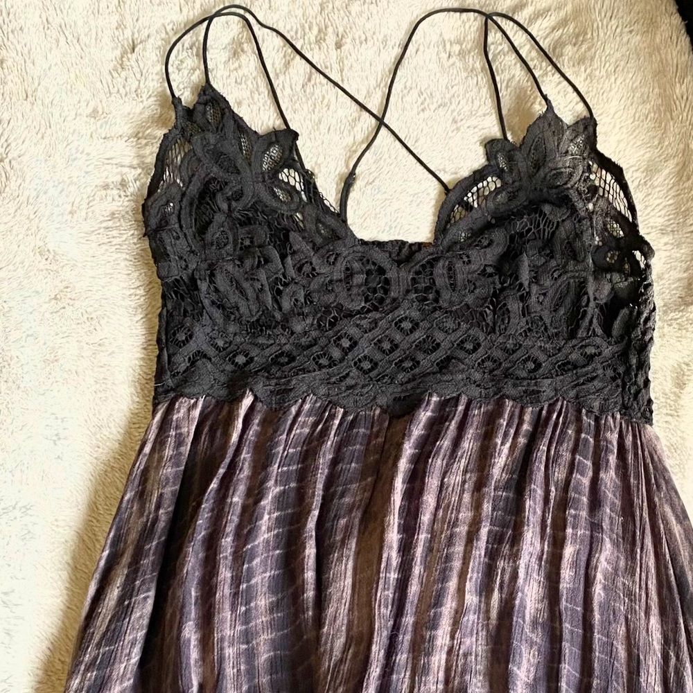 Free people dress . Cross back with lace FP